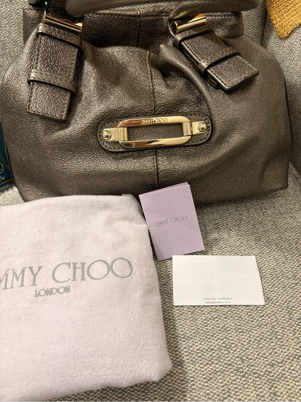 Jimmy Choo Ramona shoulder bag - Metallic Bronze Leather